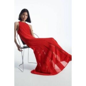 COS Red Racerback Pleated Maxi Dress Spring/Summer ‘24